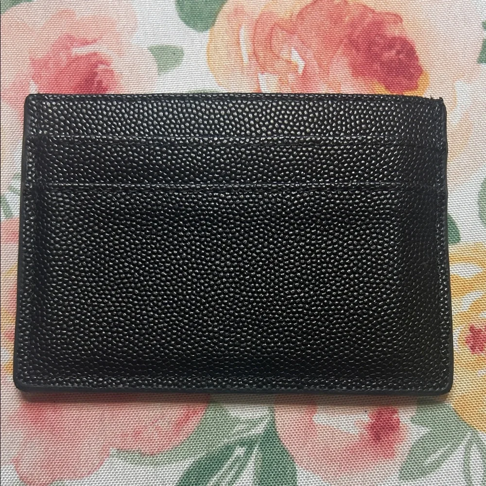 Sylvian Grant Minimal Black pebbled leather Card Wallet